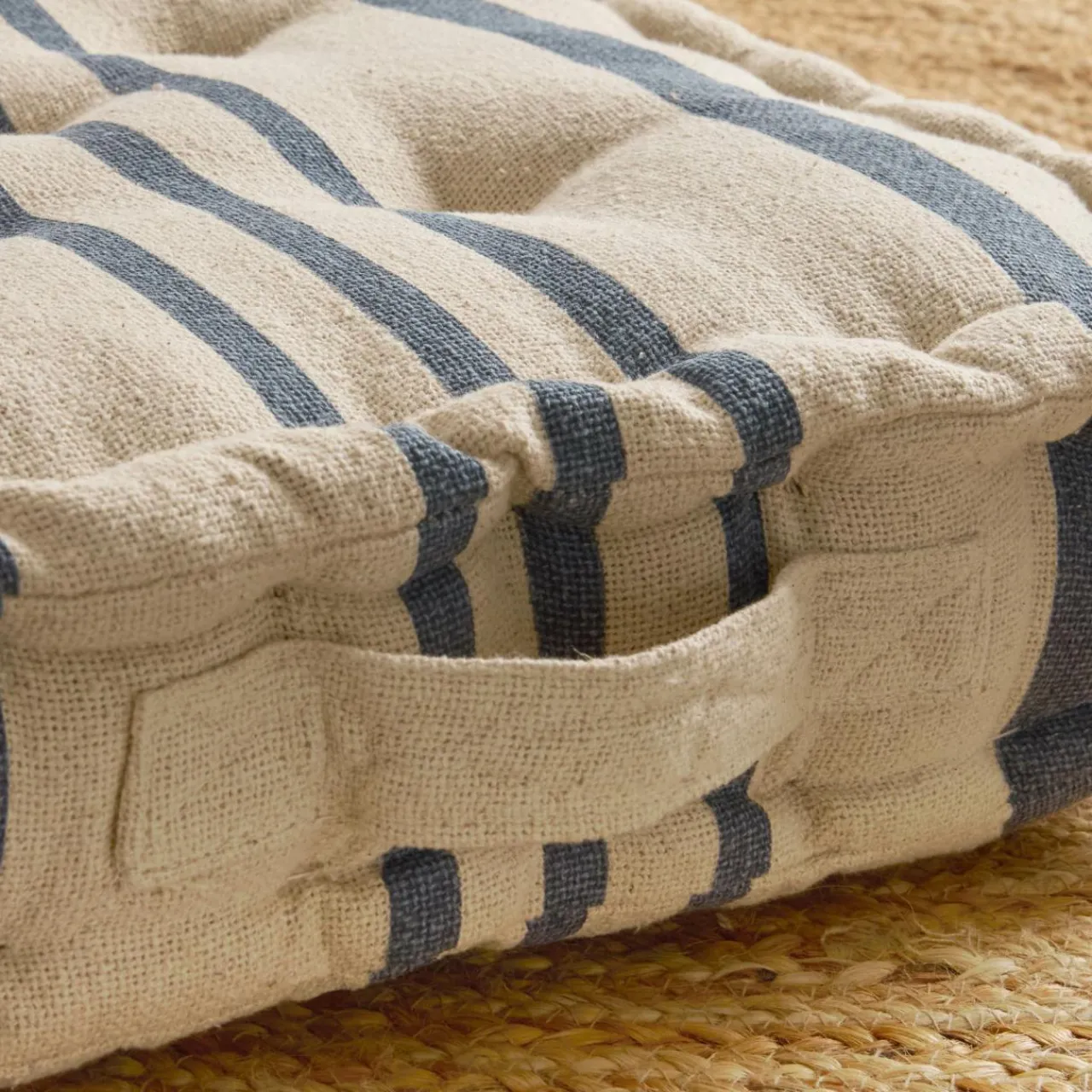 EMINZA Coussin de sol extérieur (45 x H10 cm) Nautira Bleu marine New