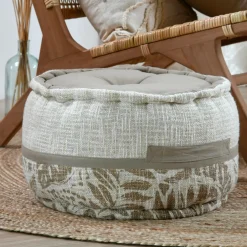 STOF Coussin de sol rond coton haut (40 x 30 cm) Hemera Taupe Hot