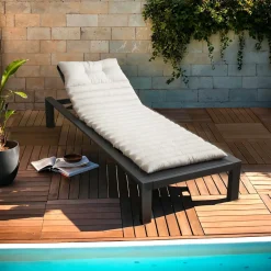 EMINZA Coussin de transat capitonné (180 x 60 cm) Sunset Ecru Clearance