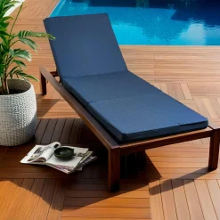 EMINZA Coussin de transat déhoussable (190 x 60 cm) Sunset Bleu nuit Outlet