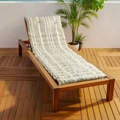 EMINZA Coussin de transat enroulable (180 x 60 cm) Nautira Ecru New