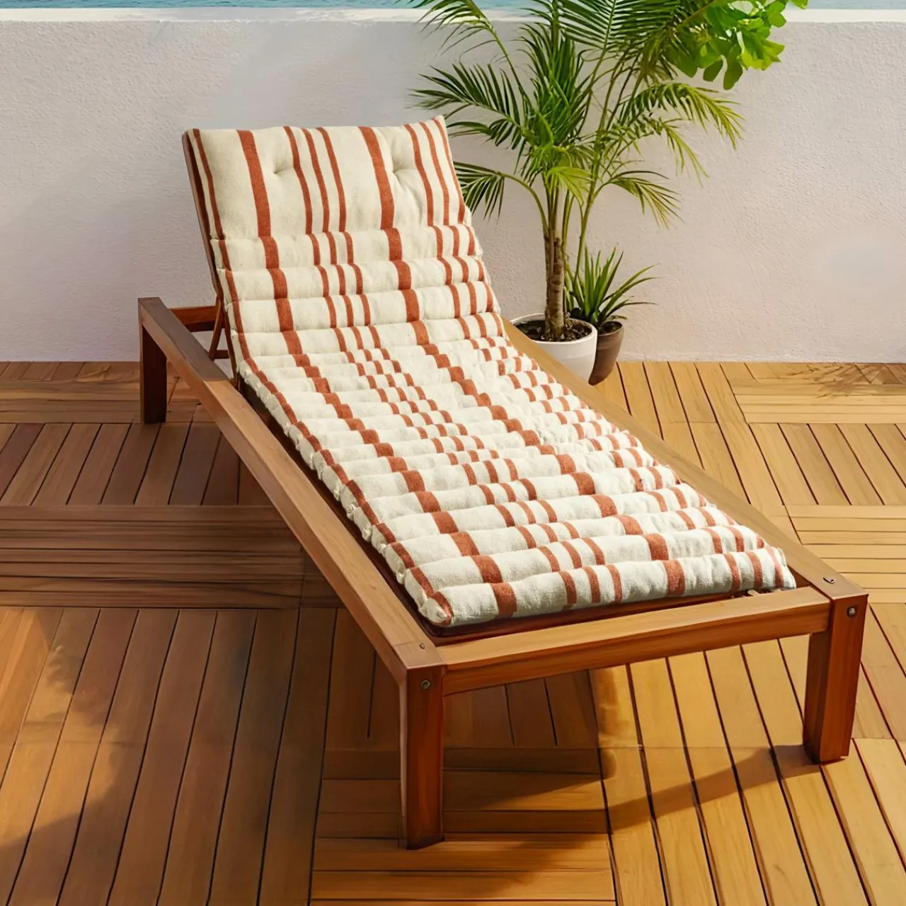 EMINZA Coussin de transat enroulable (180 x 60 cm) Nautira Orange