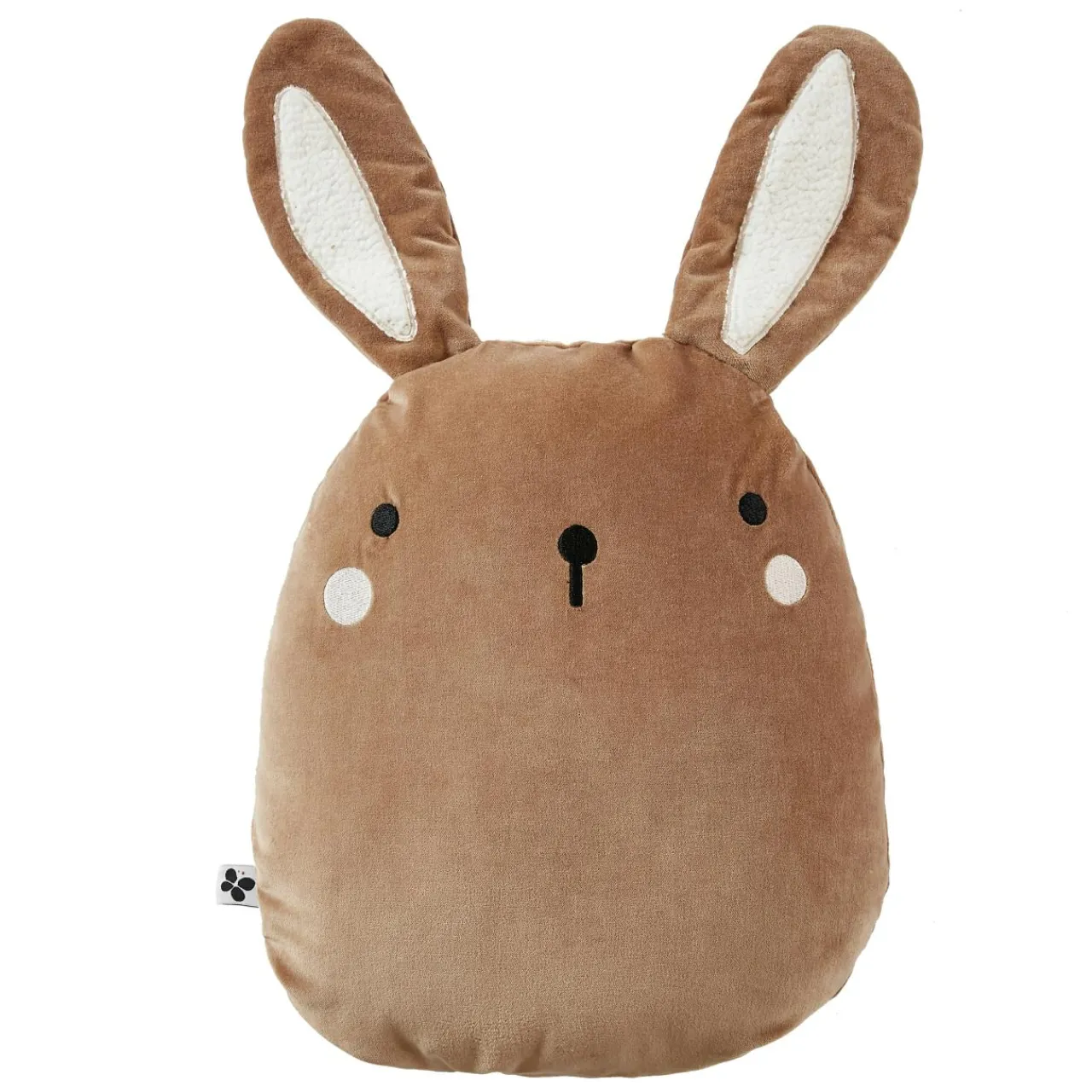 L'EFFET PAPILLON Coussin enfant lapin velours (40 x 45 cm) Pompon Marron Hot