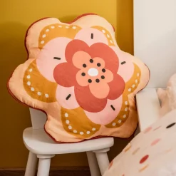 l'Effet Papillon Coussin enfant rond coton (47 x 45 cm) Barbotine Multicolore Sale