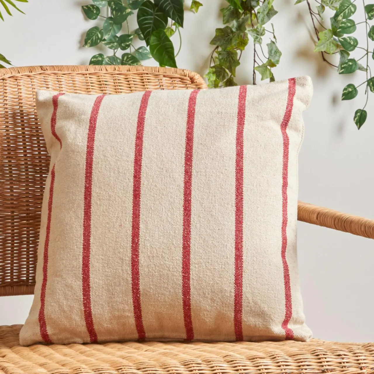 EMINZA Coussin extérieur carré toile de coton (50 x 50 cm) Ocealys Rouge Online