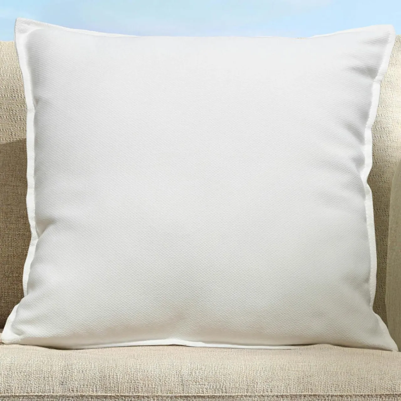 MOBELLIA Coussin extérieur carré (45 x 45 cm) Boraé Blanc Outlet