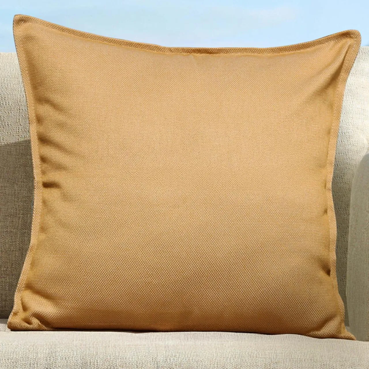 MOBELLIA Coussin extérieur carré (45 x 45 cm) Boraé Ocre Jaune ocre Sale