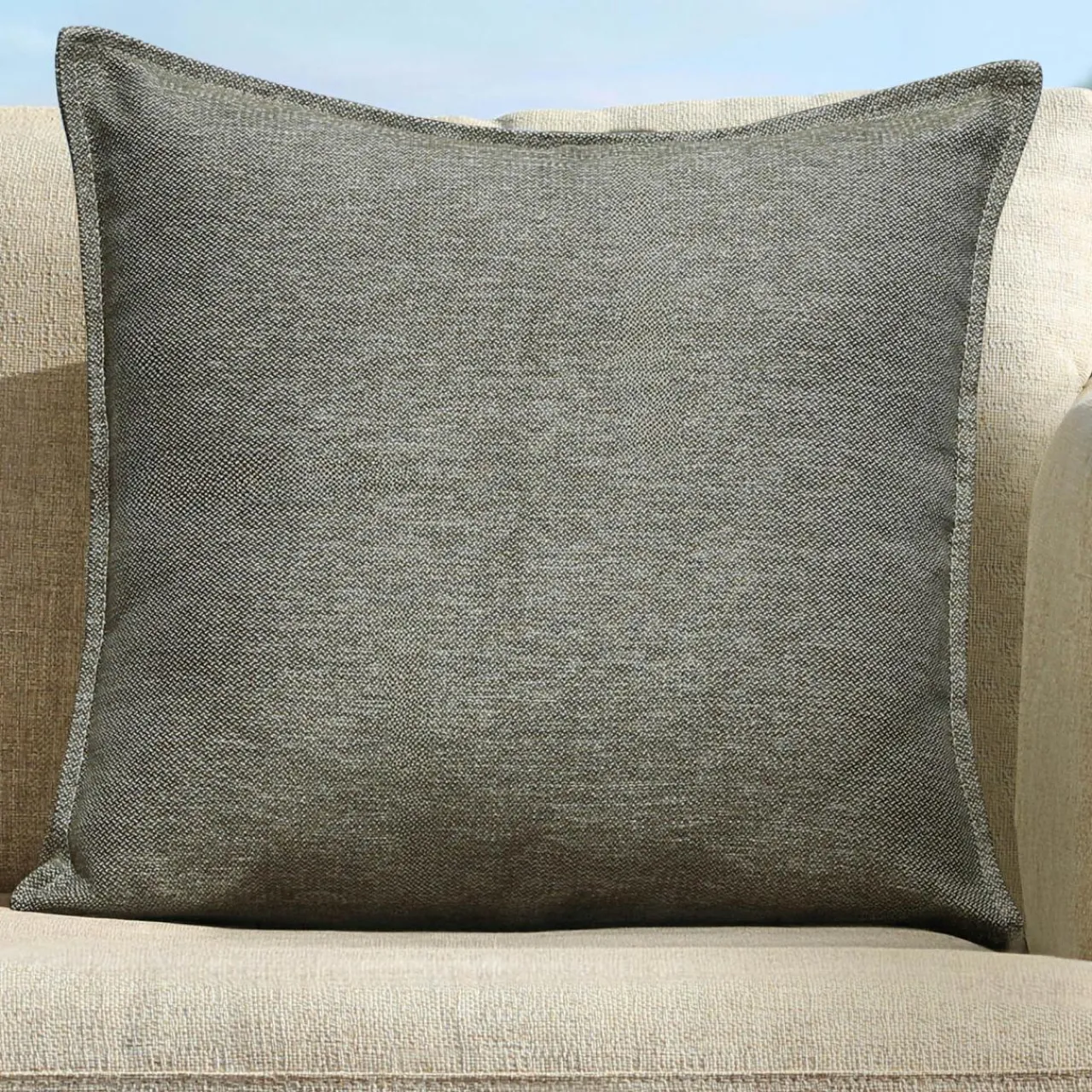 MOBELLIA Coussin extérieur carré (45 x 45 cm) Kalena Vert olive New