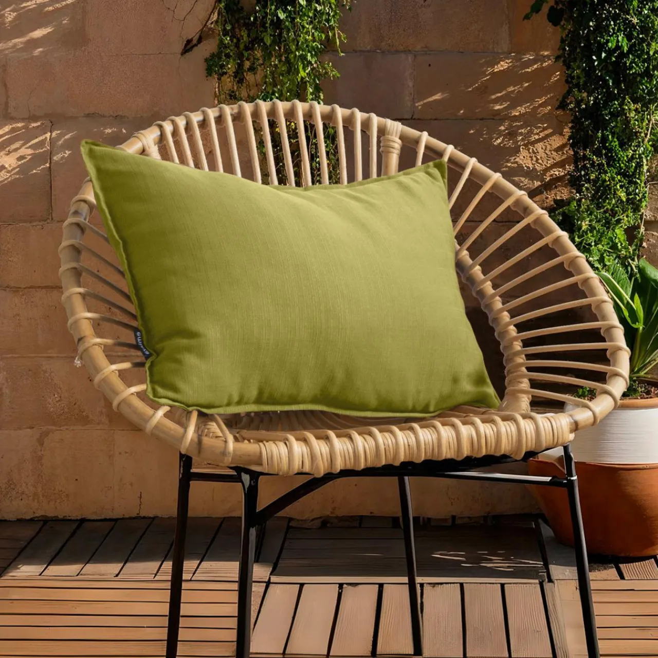 EMINZA Coussin extérieur rectangulaire (40 x 60 cm) Sunset Vert olive Online