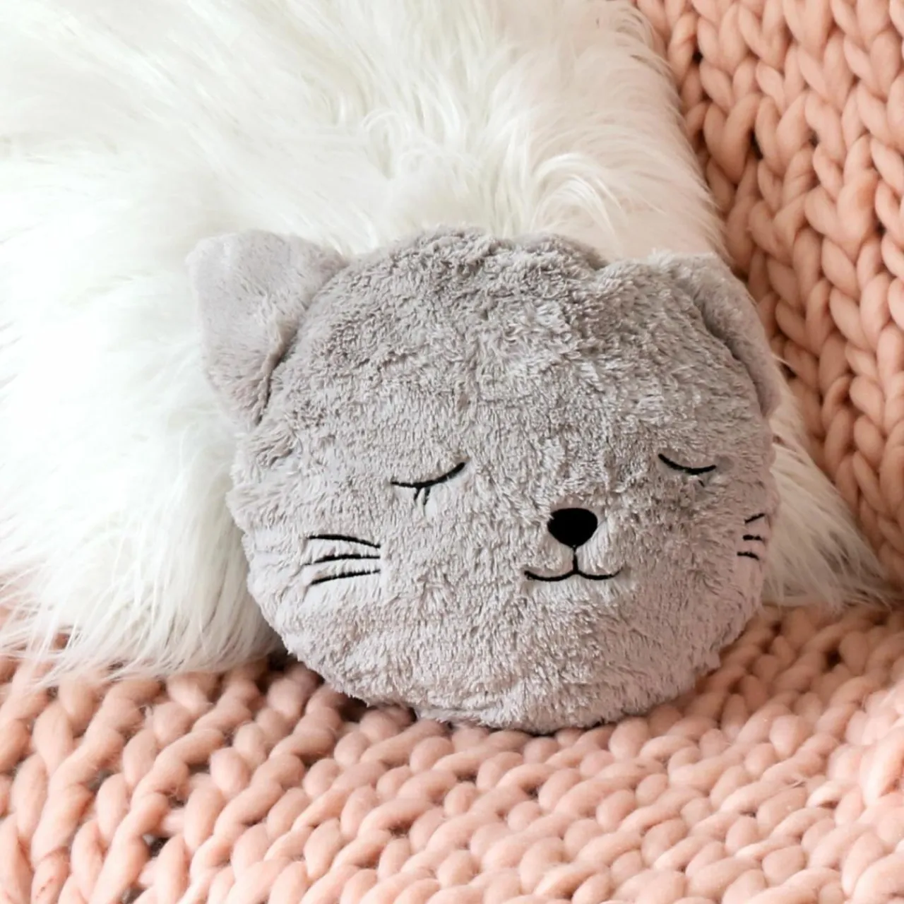 Atmosphera createur d'interieur for kids Coussin fausse fourrure enfant (27 cm) Chat Gris Hot