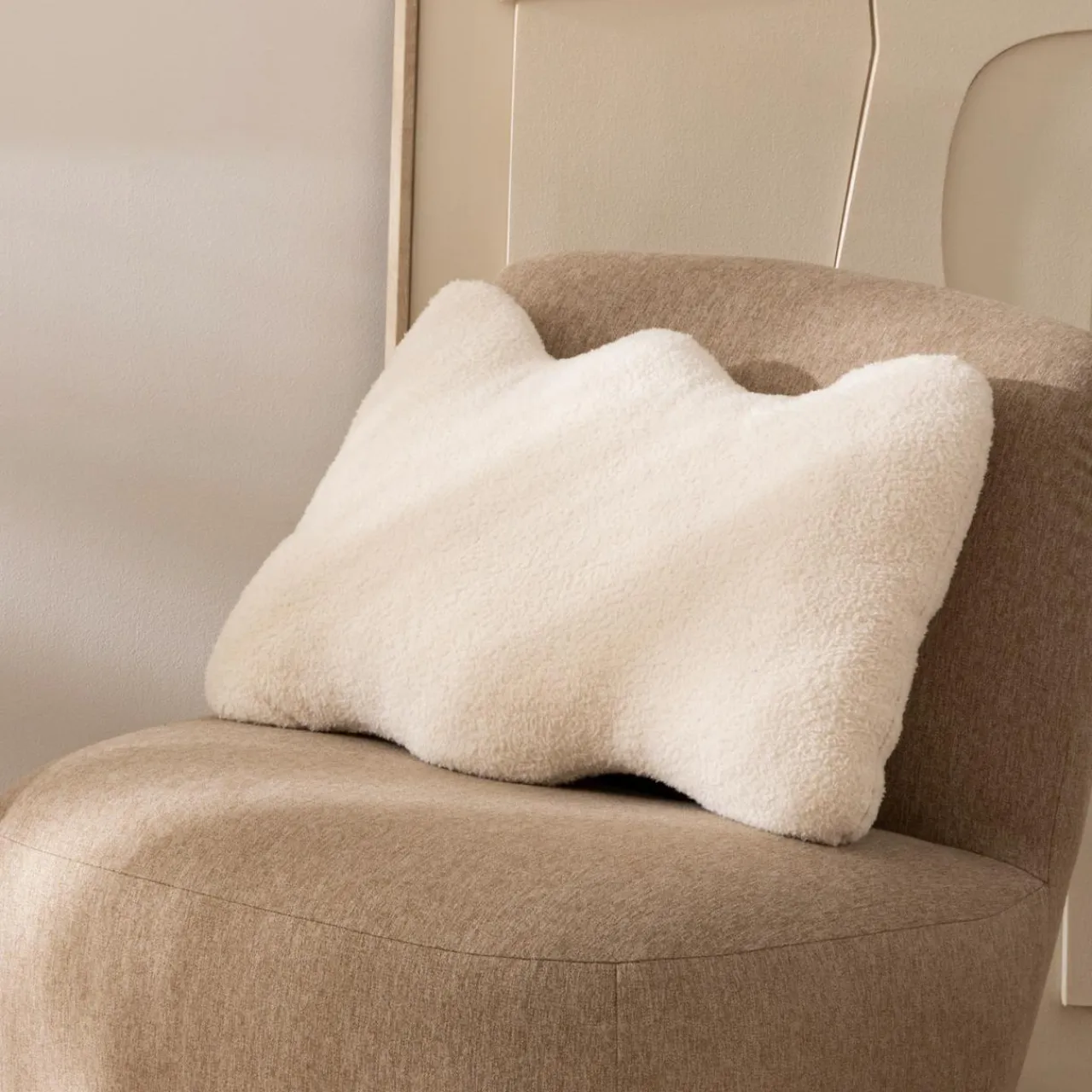 Atmosphera, cru017dateur d'intu017drieur Coussin rectangulaire bouclette (35 x 48 cm) Bliss Blanc Online