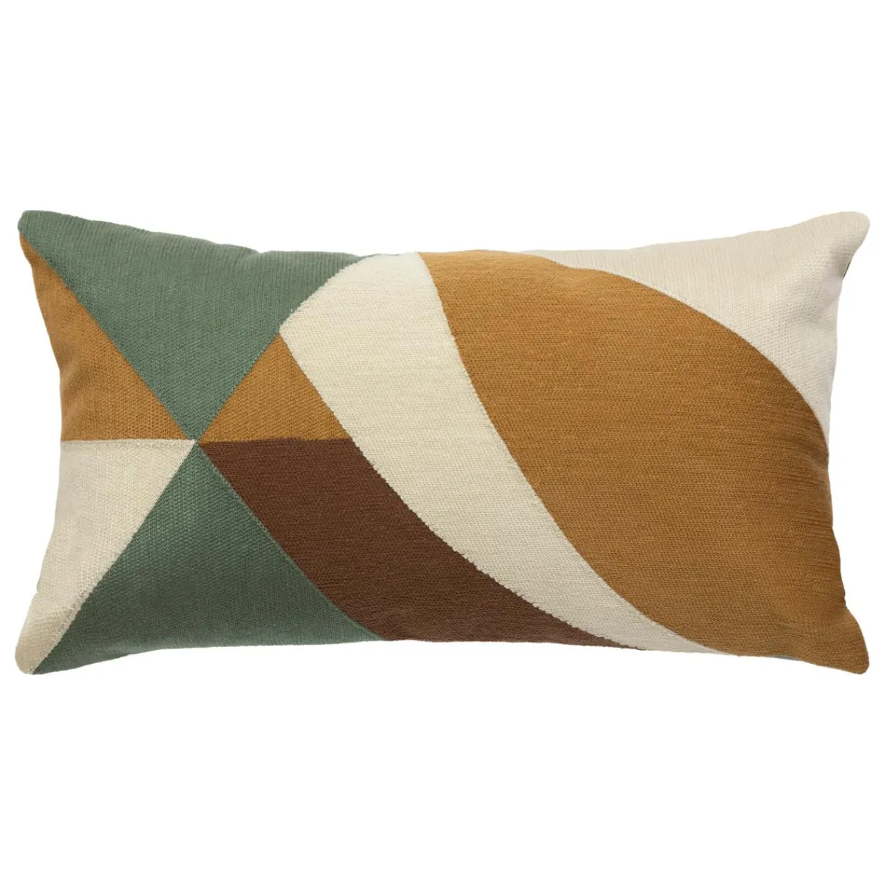 Atmosphera, cru017dateur d'intu017drieur Coussin rectangulaire brodé (30 x 50 cm) Harry Multicolore Vert Clearance