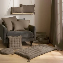 EMINZA Coussin rectangulaire coton (30 x 50 cm) Pixel Taupe Outlet