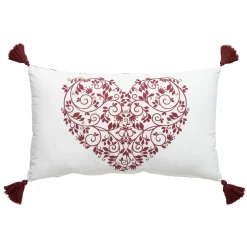 EMINZA Coussin rectangulaire coton (30 x 50 cm) Megeve Rouge New