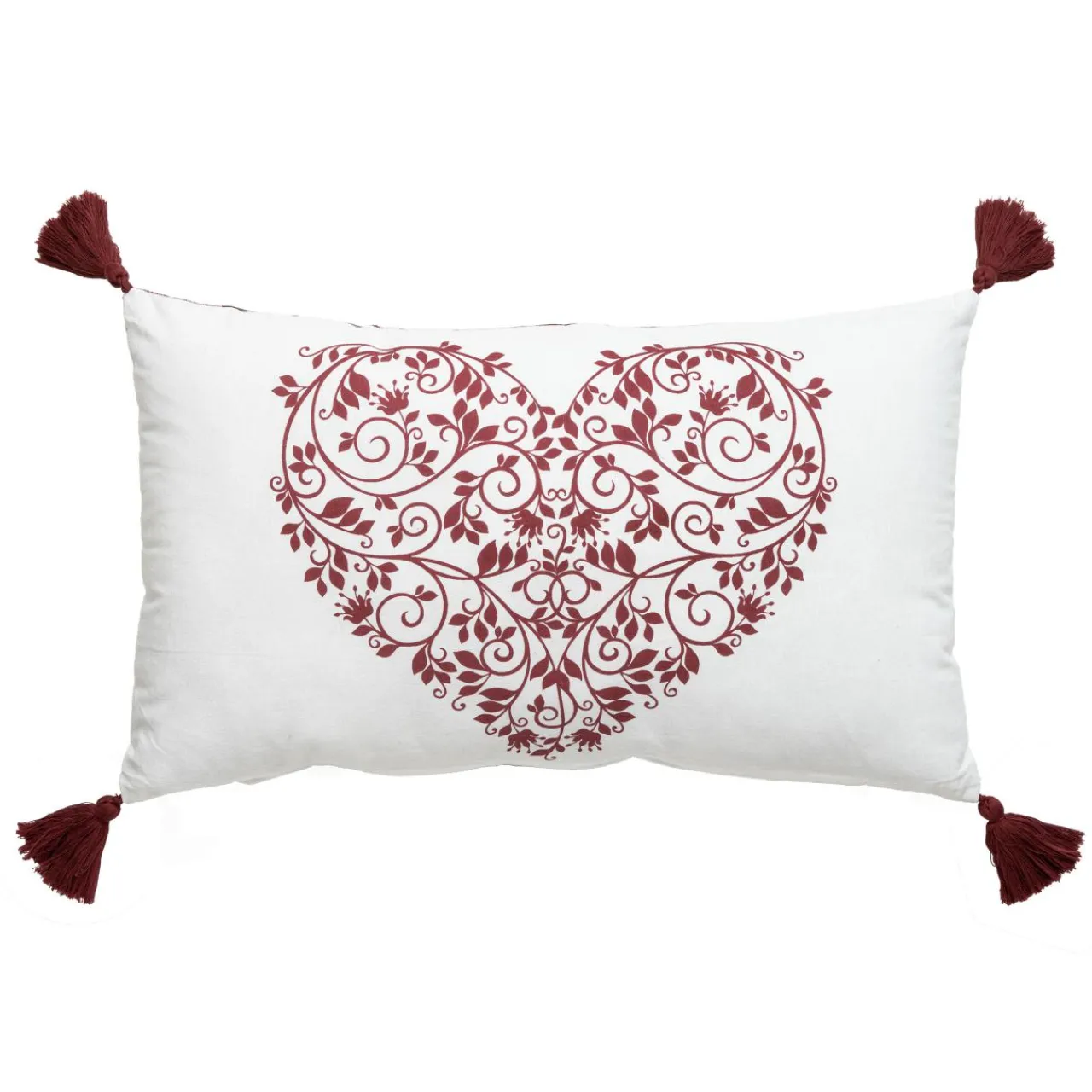 EMINZA Coussin rectangulaire coton (30 x 50 cm) Megeve Rouge New