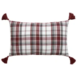 EMINZA Coussin rectangulaire coton (30 x 50 cm) Megeve Rouge New