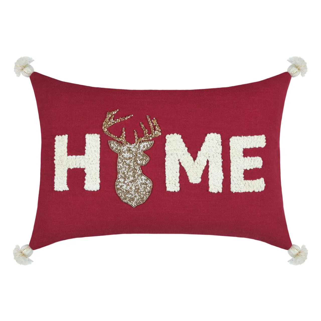 STOF Coussin rectangulaire coton (35 x 50 cm) Finna Rouge