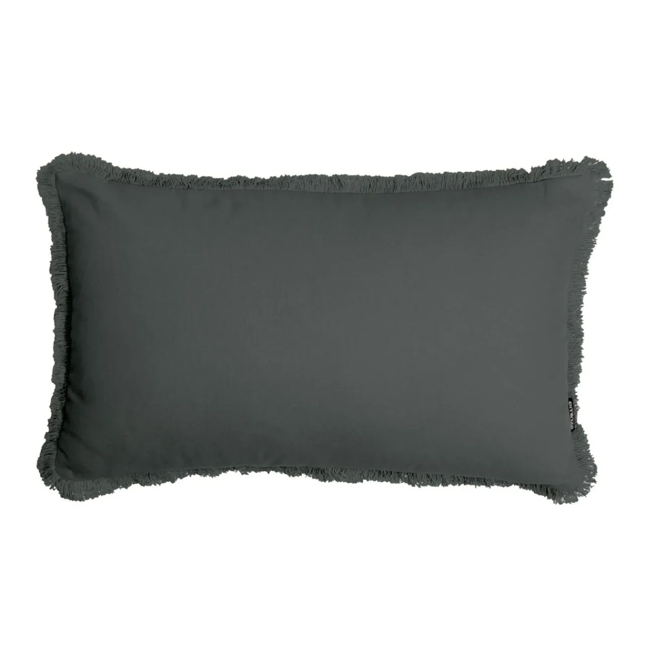 EMINZA Coussin rectangulaire coton (40 x 60 cm) Pixel franges Gris Anthracite