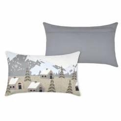 LOVELY CASA Coussin rectangulaire coton (30 x 50 cm) Cornouailles Gris Outlet