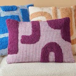 Atmosphera, cru017dateur d'intu017drieur Coussin rectangulaire coton (38 x 58 cm) Poppy Violet New