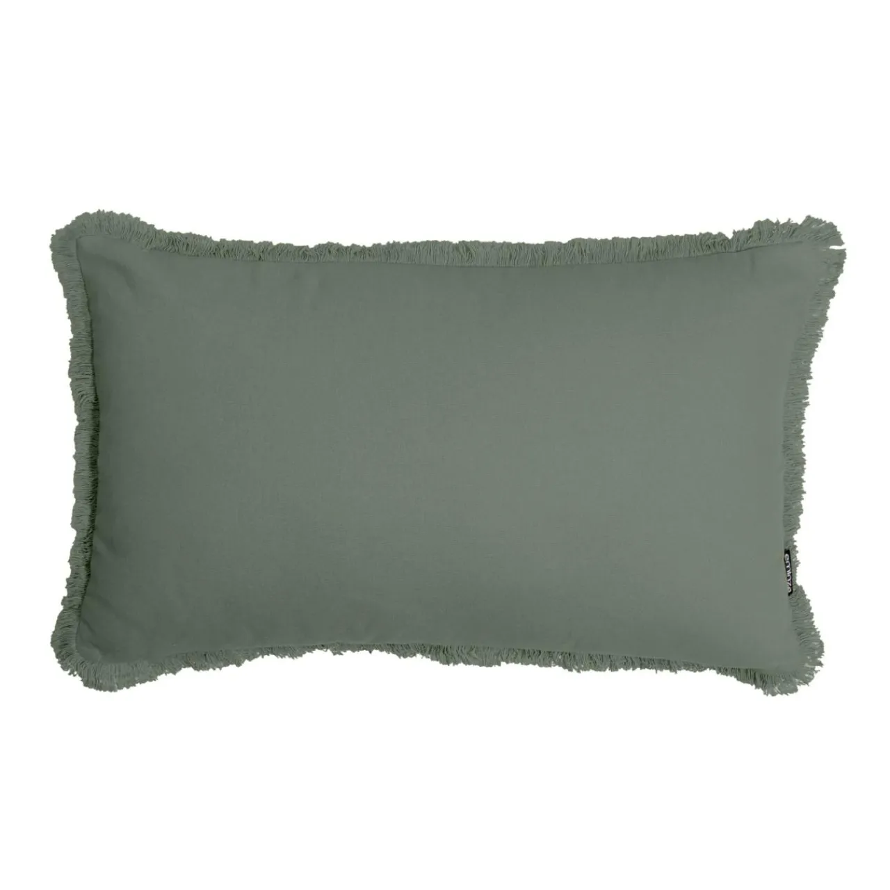 EMINZA Coussin rectangulaire coton (40 x 60 cm) Pixel franges Vert kaki New
