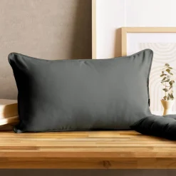 EMINZA Coussin rectangulaire coton (30 x 50 cm) Pixel Gris Anthracite Outlet