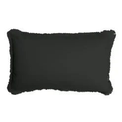 EMINZA Coussin rectangulaire coton (40 x 60 cm) Pixel franges Noir
