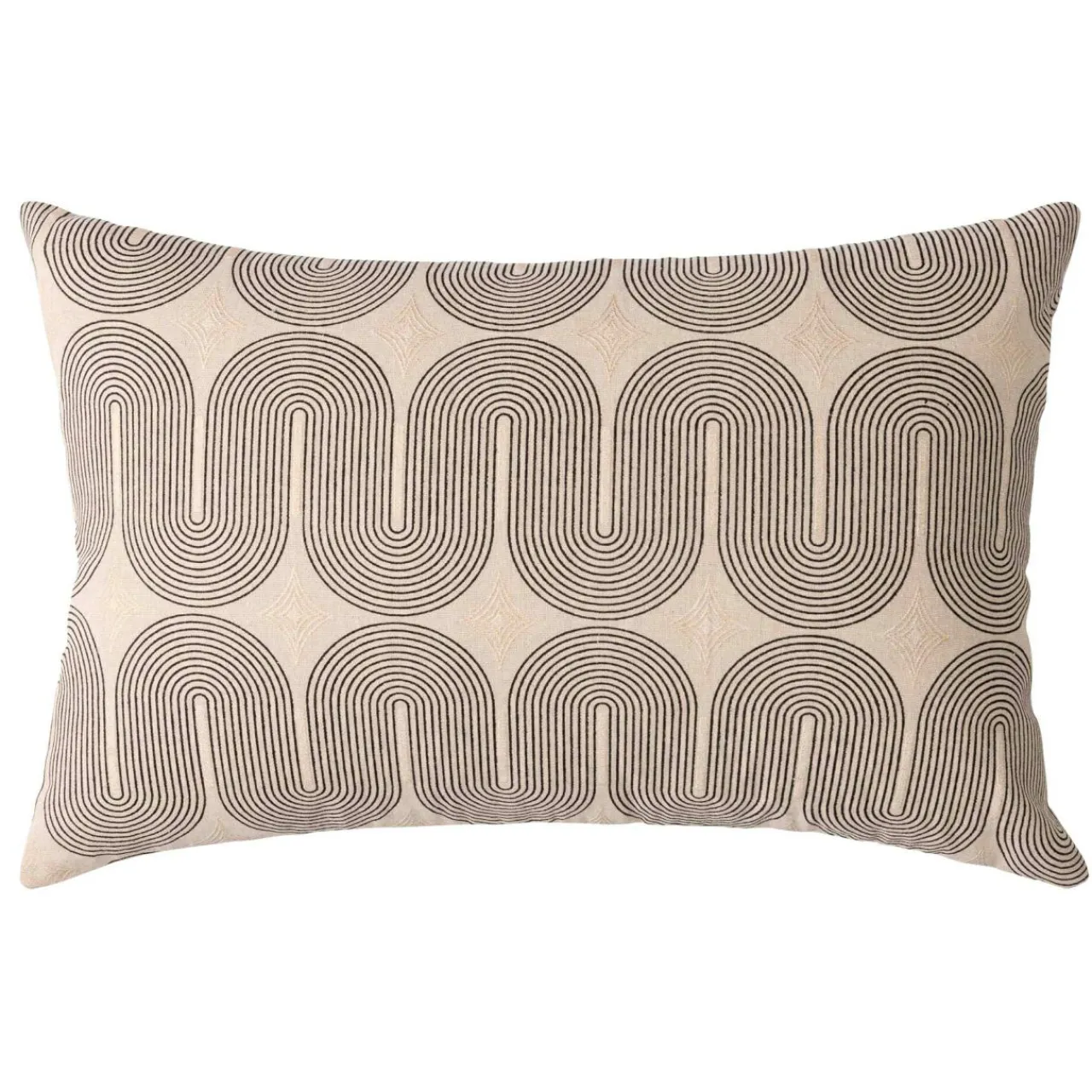 douceur d'intu017drieur Coussin rectangulaire coton (40 x 60 cm) Ondine Noir Hot
