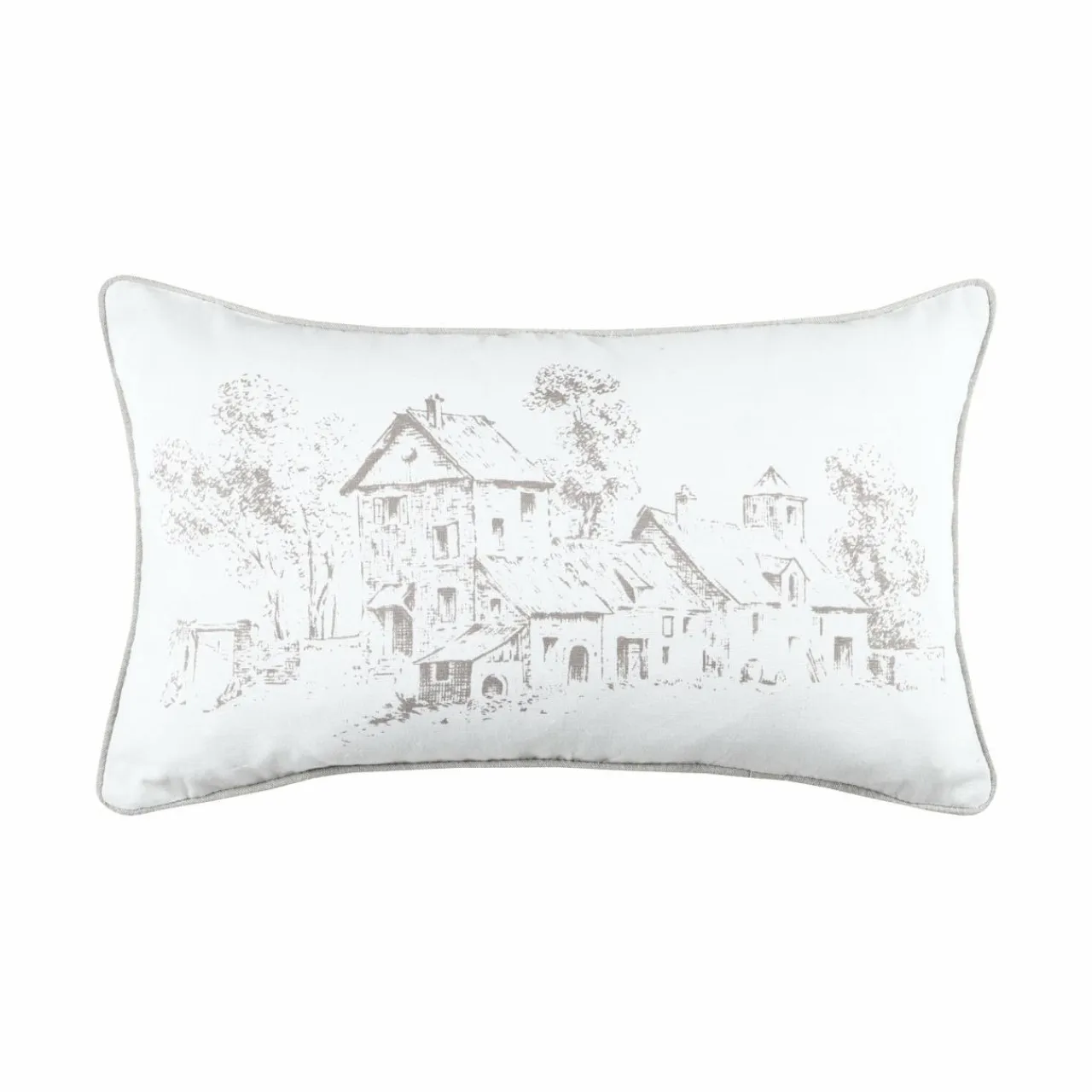 LOVELY CASA Coussin rectangulaire coton (50 cm) Sophie Ecru