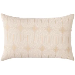 douceur d'intu017drieur Coussin rectangulaire coton (40 x 60 cm) Ondine Blanc New