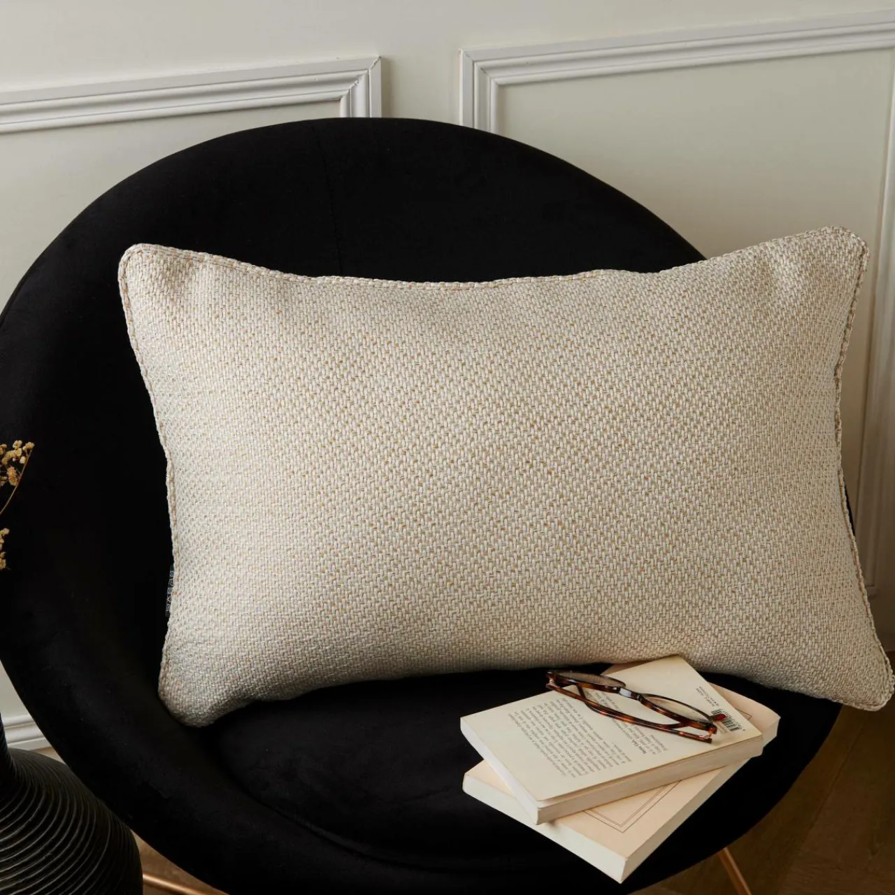 EMINZA Coussin rectangulaire effet chiné (40 x 60 cm) James sable Beige Hot