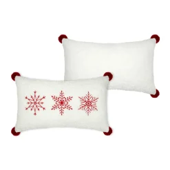 STOF Coussin rectangulaire effet fausse fourrure (30 x 50 cm) Bessey Rouge