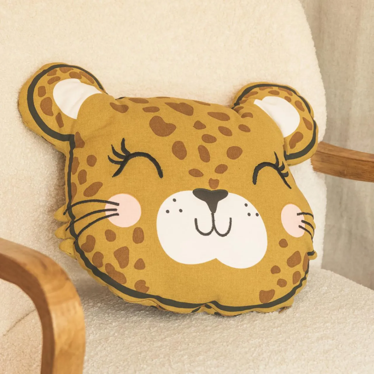 l'Effet Papillon Coussin rectangulaire enfant coton (45 x 40 cm) Lola Caramel Sale