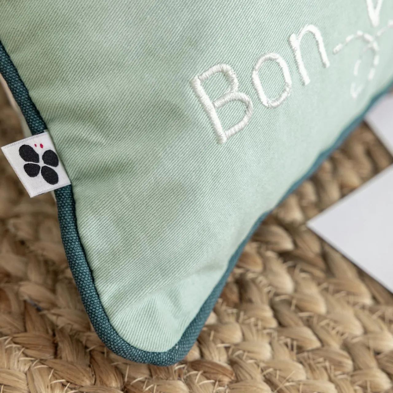 L'EFFET PAPILLON Coussin rectangulaire enfant coton (30 x 50 cm) Petits papiers e Bleu Discount