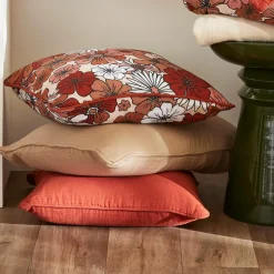 EMINZA Coussin rectangulaire en gaze de coton (40 x 60 cm) Gaïa Azalée Terracotta Online
