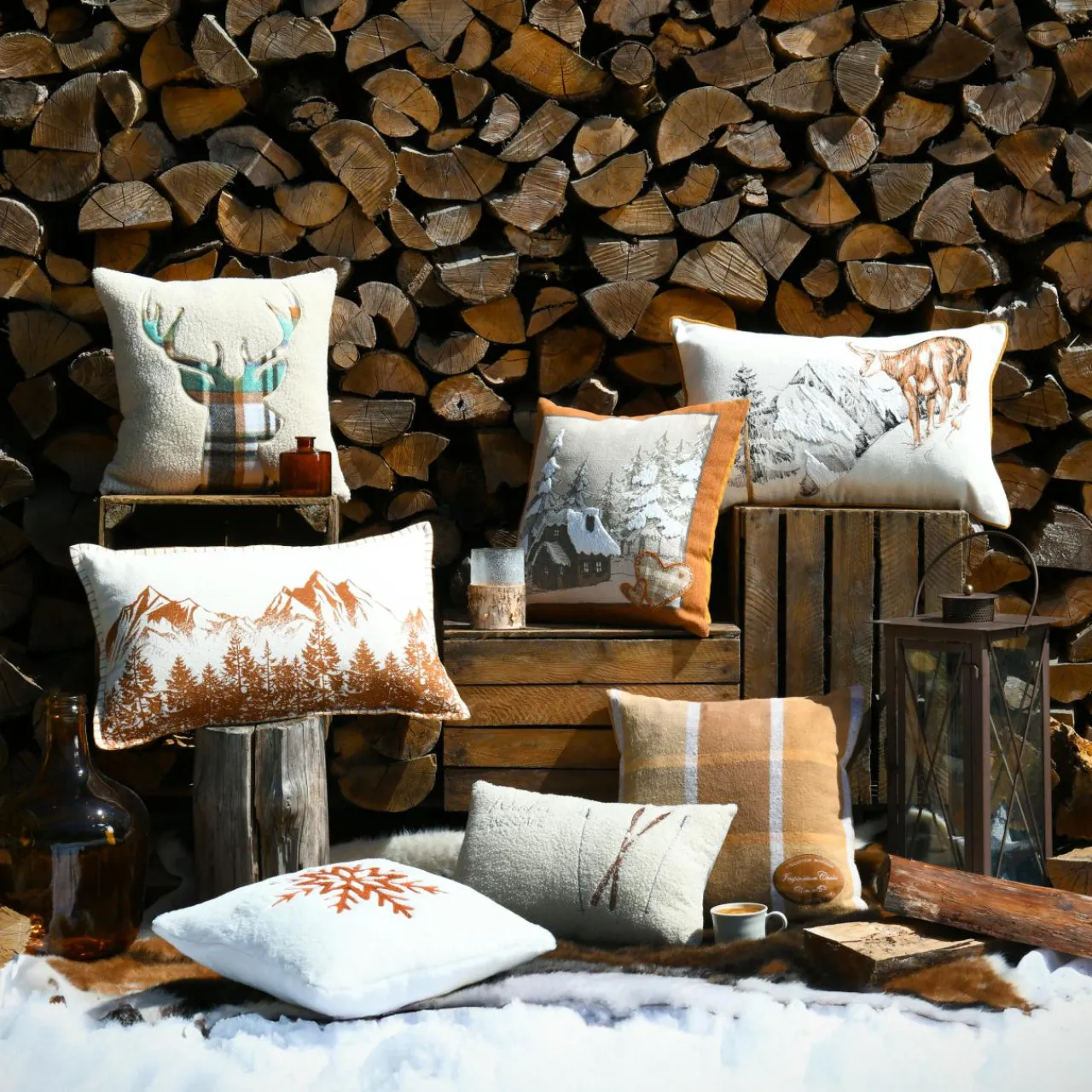 STOF Coussin rectangulaire fausse fourrure (30 x 50 cm) Wildforest Ecru Online