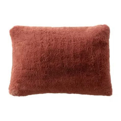 EMINZA Coussin rectangulaire fausse fourrure (40 x 60 cm) Finn Terracotta Hot