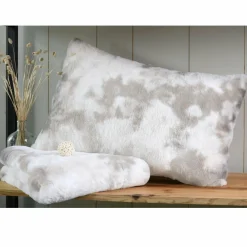 LOVELY CASA Coussin rectangulaire fausse fourrure (80 cm) Harald Beige Outlet