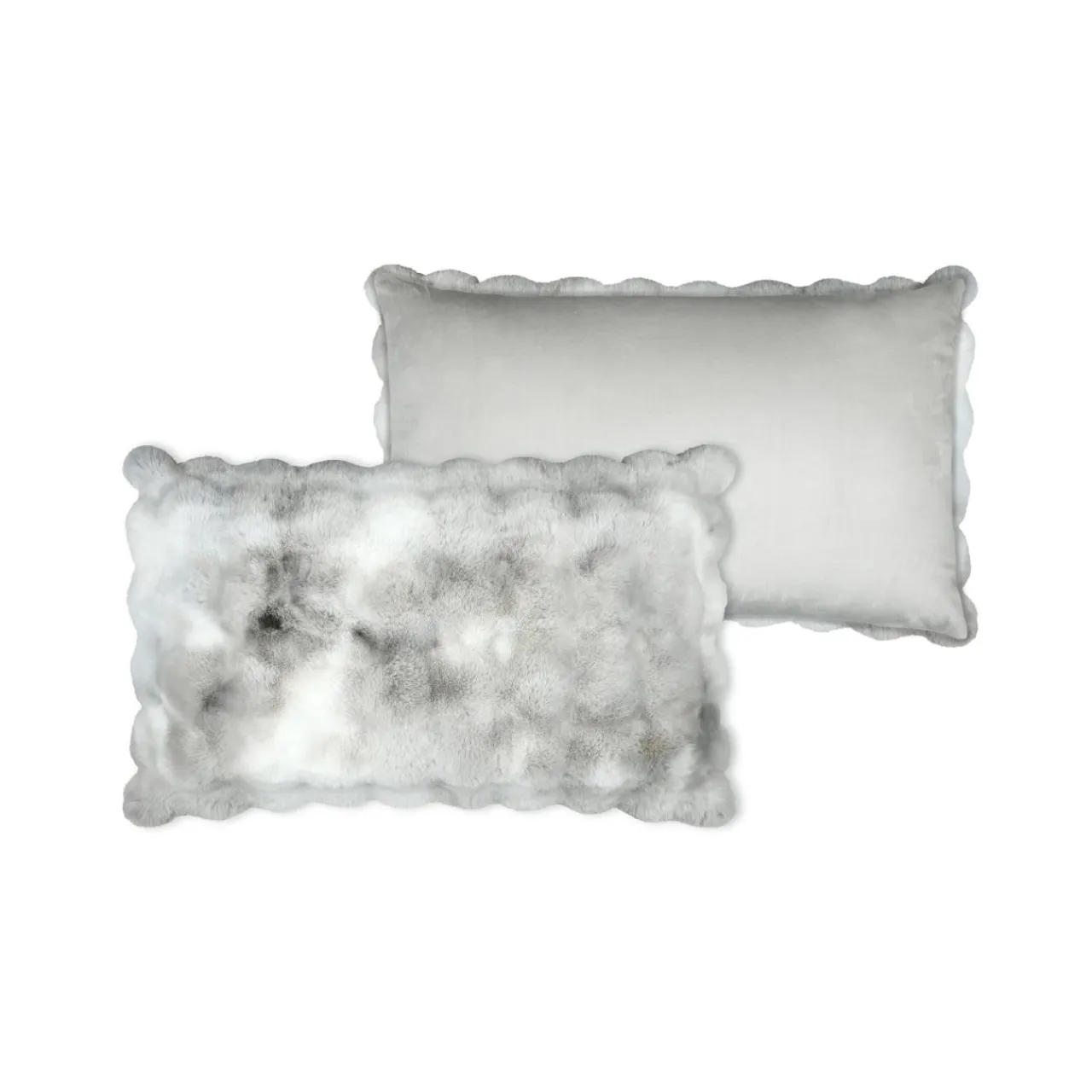 STOF Coussin rectangulaire fausse fourrure (50 x 80 cm) Nebraska perle Gris Hot