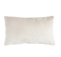 EMINZA Coussin rectangulaire flanelle (40 x 60 cm) Zag Ecru
