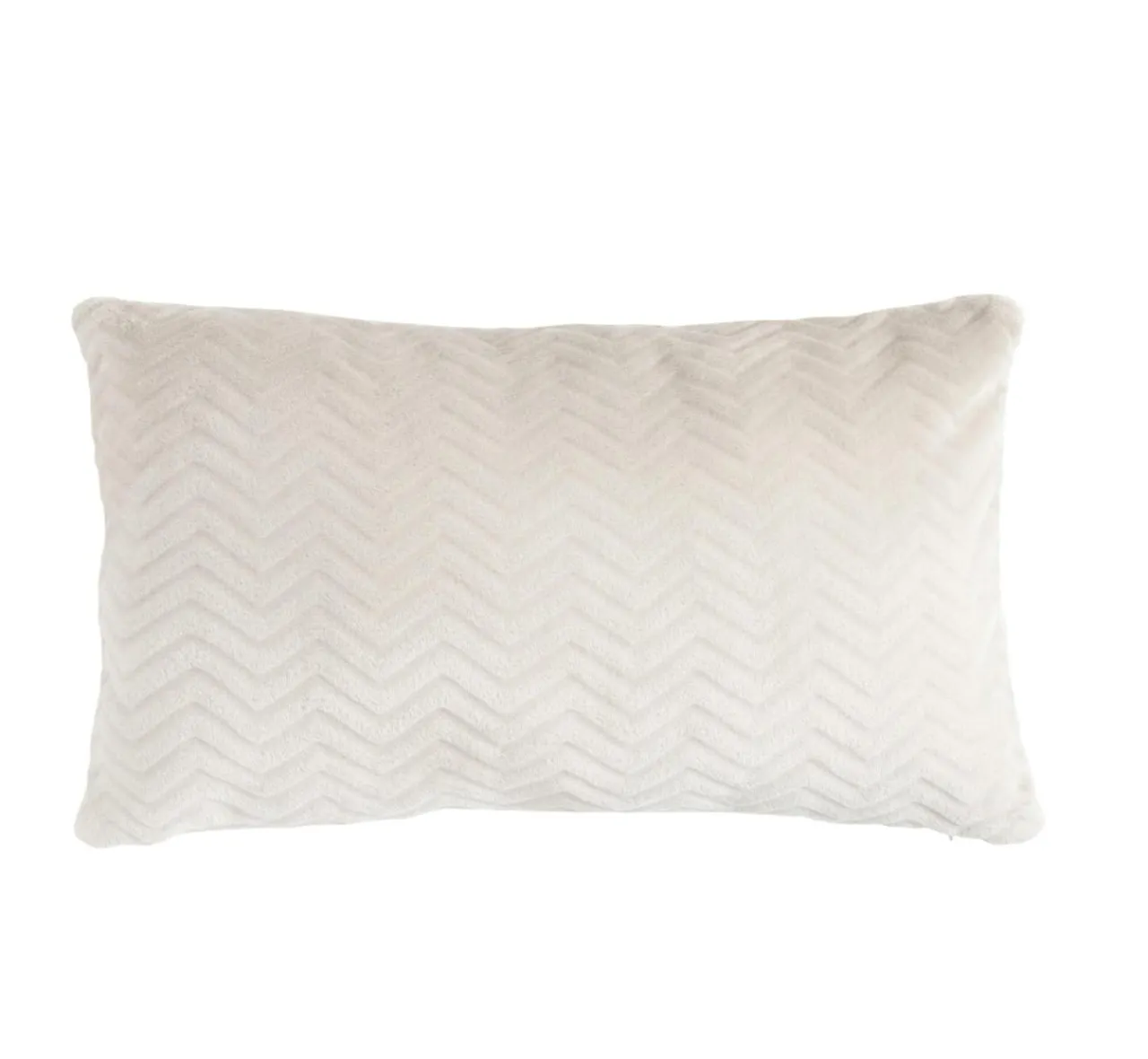 EMINZA Coussin rectangulaire flanelle (40 x 60 cm) Zag Ecru