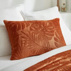 EMINZA Coussin rectangulaire flanelle (40 x 60 cm) Flore Cuivre