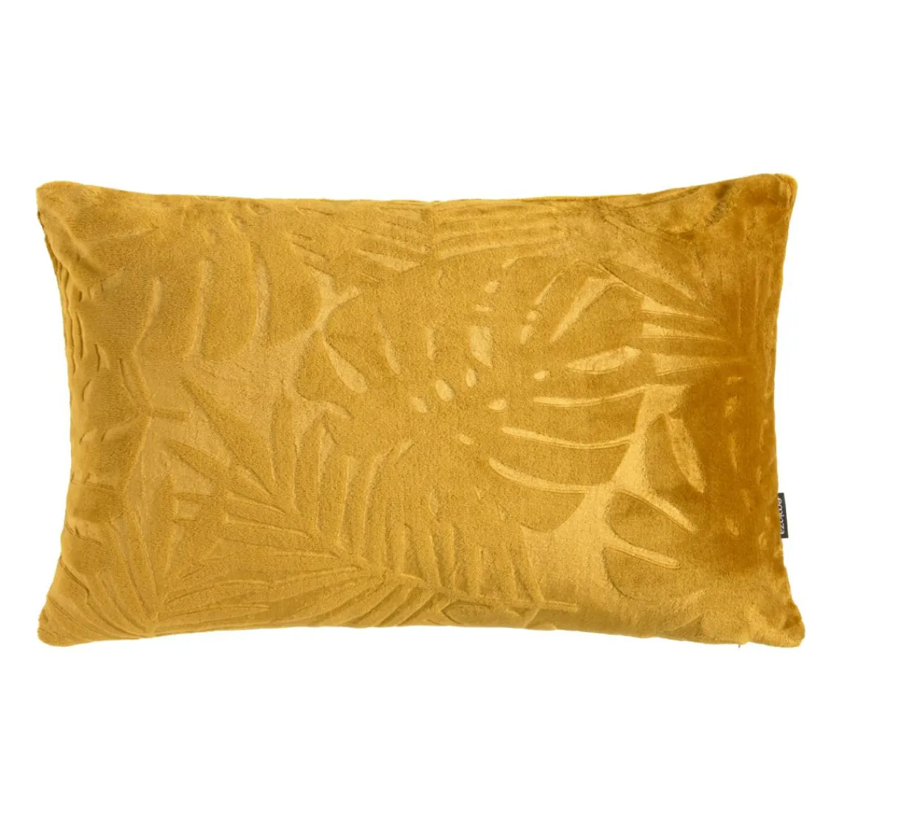 EMINZA Coussin rectangulaire flanelle (40 x 60 cm) Flore Jaune moutarde Discount