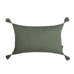 EMINZA Coussin rectangulaire gaze de coton (40 x 60 cm) Gaïa Vert romarin Sale