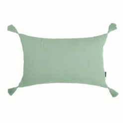 EMINZA Coussin rectangulaire gaze de coton (40 x 60 cm) Gaïa Vert Eucalyptus Outlet