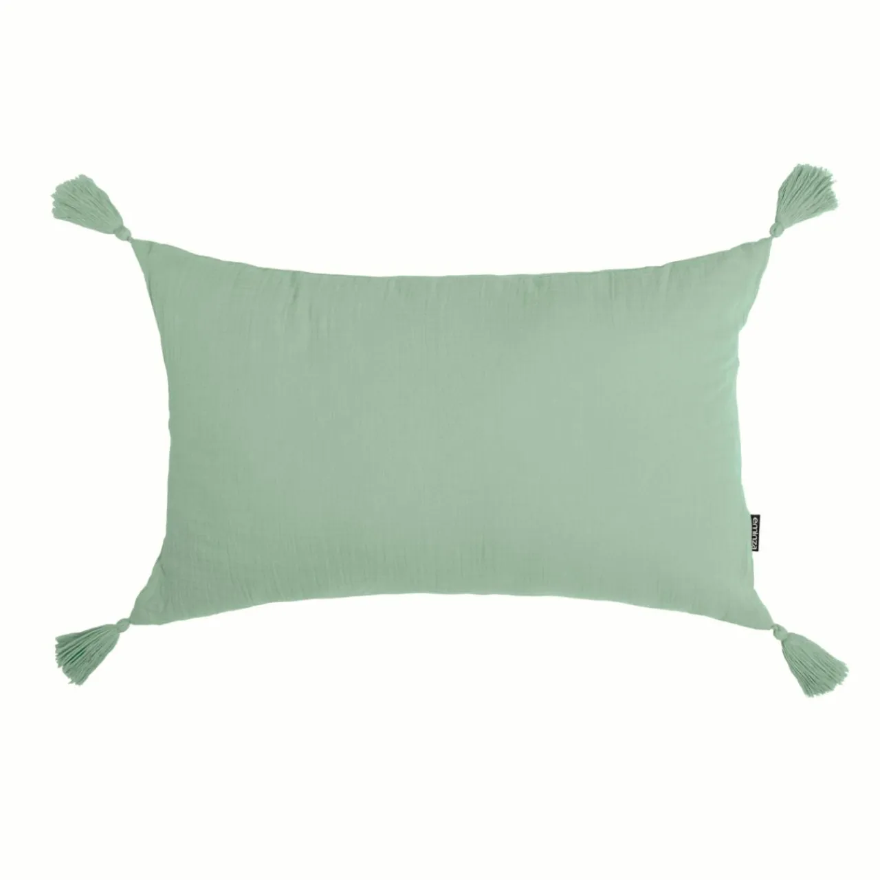 EMINZA Coussin rectangulaire gaze de coton (40 x 60 cm) Gaïa Vert Eucalyptus Outlet