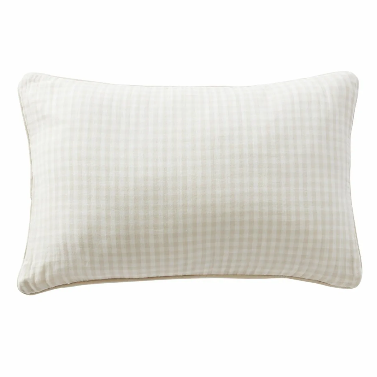 EMINZA Coussin rectangulaire gaze de coton (40 x 60 cm) Gaïa vichy Beige Best