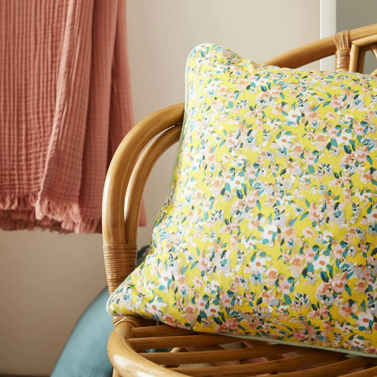 EMINZA Coussin rectangulaire gaze de coton (40 x 60 cm) Abigaël Jaune Online