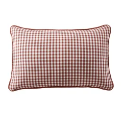 EMINZA Coussin rectangulaire gaze de coton (40 x 60 cm) Gaïa vichy Terracotta