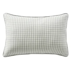 EMINZA Coussin rectangulaire gaze de coton (40 x 60 cm) Gaïa vichy Vert Eucalyptus